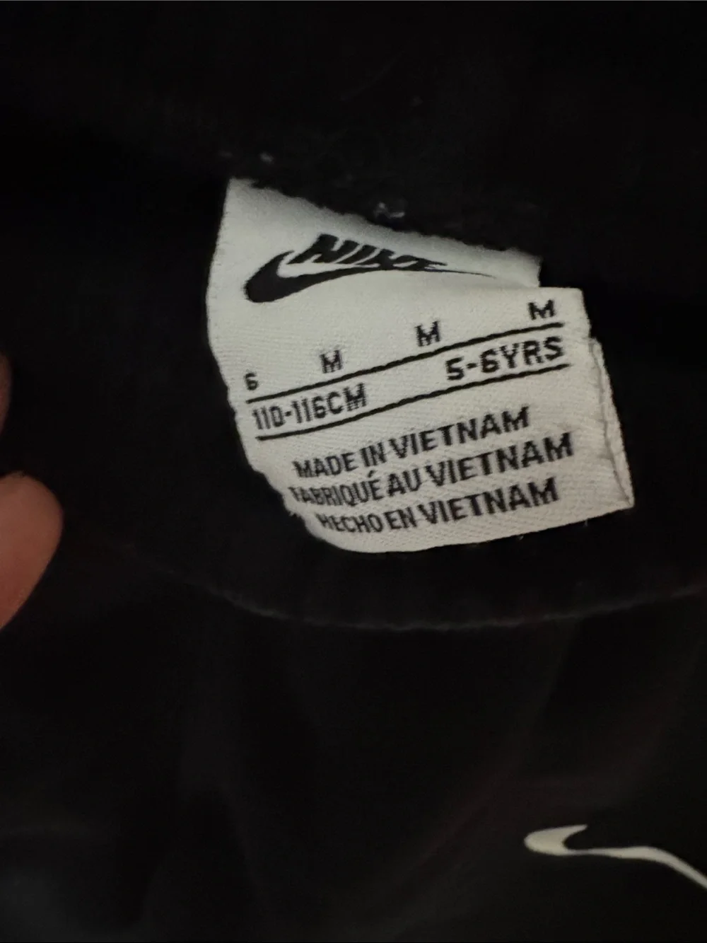 Nike Kids Black Joggers with White Swoosh